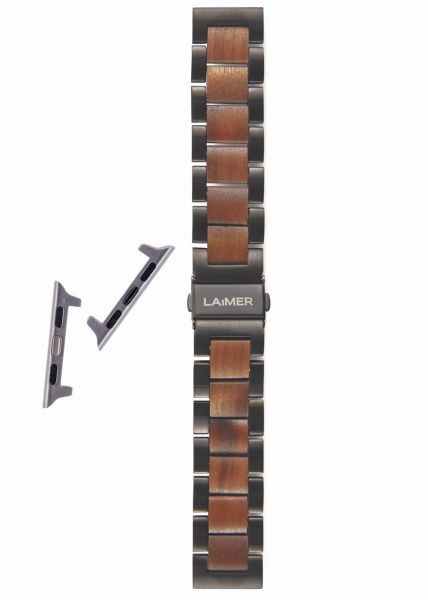 LAiMER Uhrband Walnussholz 20 mm für Apple Watch 38/40 mm