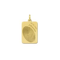 Names4ever Anhänger Gold 585 Dogtag mit Fingerabdruck und Text