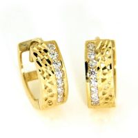 Scharniercreolen Gold 333 Zirkonia