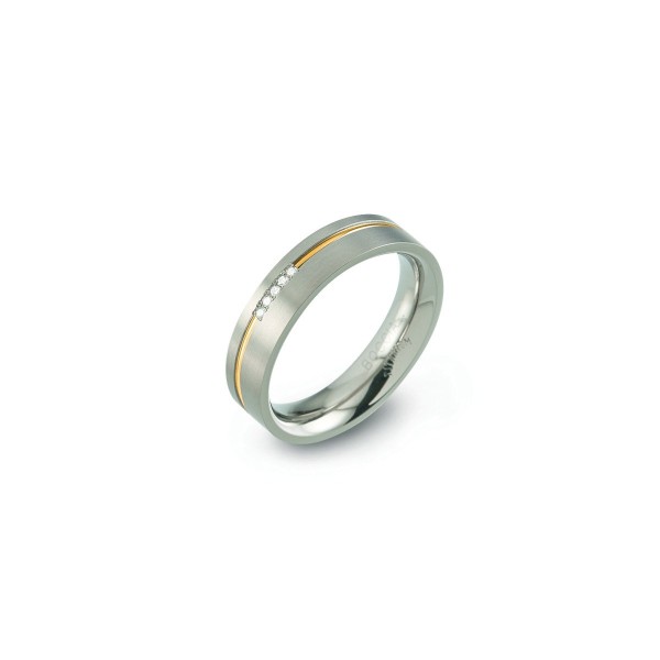 Boccia Titanium Ring bicolor Brillant 0149-0448 Größe 48