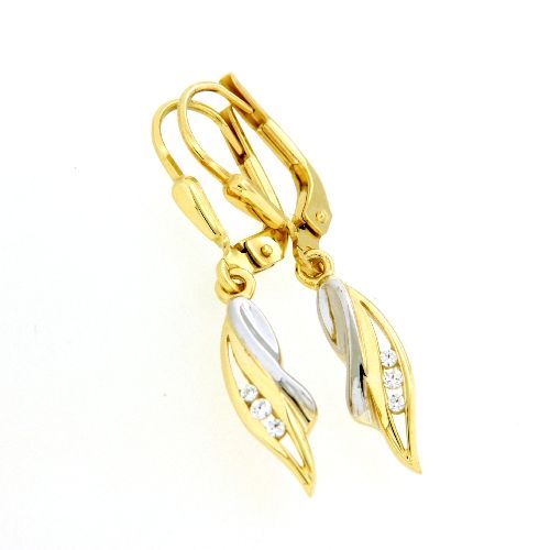 Ohrpendel Gold 333 bicolor Zirkonia