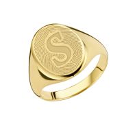 Names4ever Siegelring Gold 585 Herren oval mit Fingerabdruck GZR6039