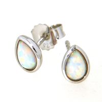 Ohrstecker Silber 925 rhodiniert synthetischer Opal