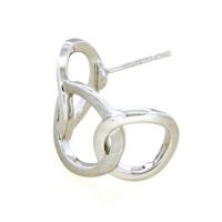 Ohrstecker (Halbcreolen) Silber 925 rhodiniert 