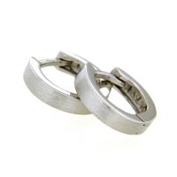 Scharniercreolen Silber 925 rhodiniert 2,8mm x 12mm kantig