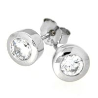 Ohrstecker Silber 925 rhodiniert Zirkonia 7,5mm