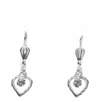 Ohrpendel Silber 925 Herz weiß