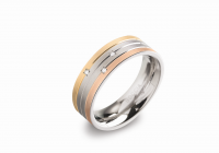 Boccia Titanium Ring tricolor Brillant 0135-0261 Größe 61