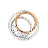 Anhänger Silber 925 rhodiniert & rosé vergoldet Zirkonia