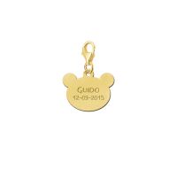 Names4ever Charm Gold 585 Bärenkopf mit Namen und Datum GNB29