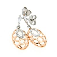 Ohrpendel Silber 925 rhodiniert & rosé vergoldet (Stecker)