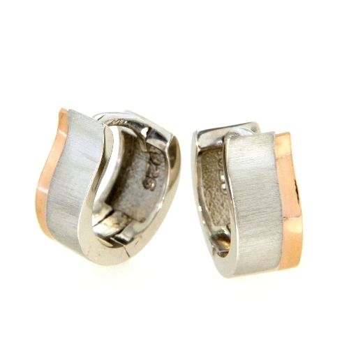 Scharniercreolen Silber 925 rhodiniert &amp; rosé vergoldet