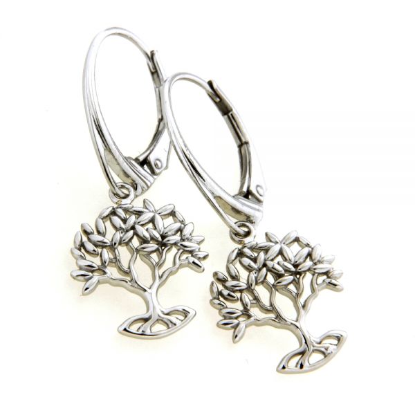 Ohrpendel Silber 925 rhodiniert Lebensbaum