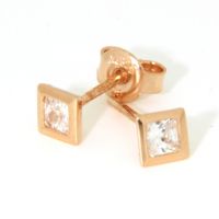 Ohrstecker Silber 925 rosé vergoldet Zirkonia 