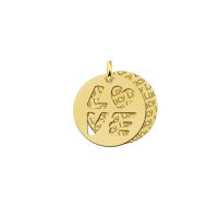 Names4ever Namensanhänger Gold 585 rund LOVE zweiteilig mit Gravur