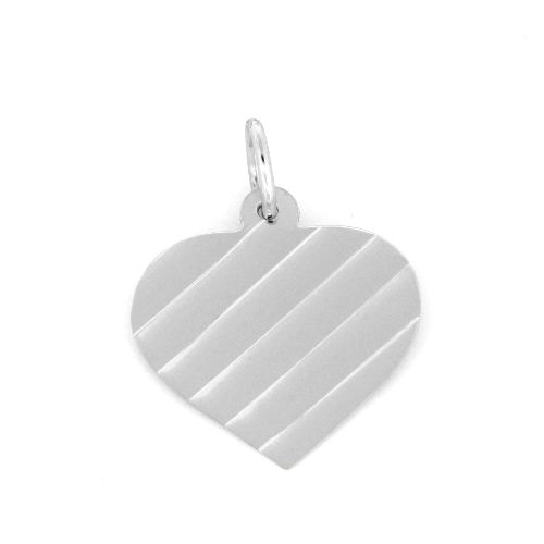 Gravurplatte Silber 925 rhodiniert Herz