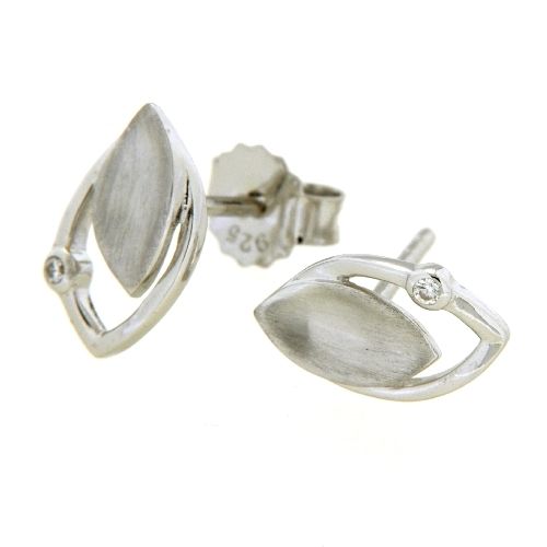 Ohrstecker Silber 925 rhodiniert Zirkonia