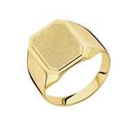 Names4ever Siegelring Gold 585 Herren achteckig mit Fingerabdruck Gravur GZR8047