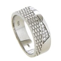 Ring Silber 925 rhodiniert Weite 58 Zirkonia 