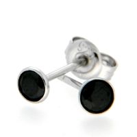 Ohrstecker Silber 925 rhodiniert Zirkonia schwarz 4mm