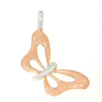 Anhänger Silber 925 rhodiniert & rosé vergoldet Schmetterling 