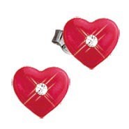 SCOUT Ohrschmuck silber, weiß, rot Herz 262145100