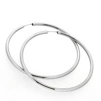 Drahtcreolen Silber 925 rhodiniert 60mm x 2,5mm