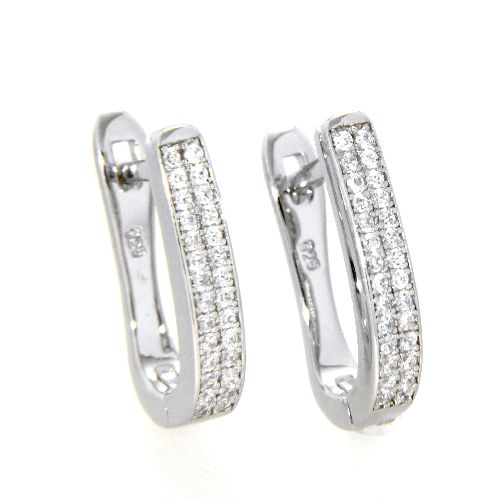 Scharniercreolen Silber 925 rhodiniert