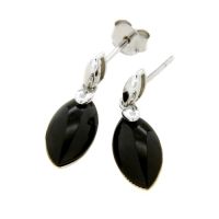 Ohrpendel Silber 925 rhodiniert Keramik schwarz