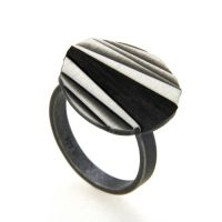 Ring Silber 925 oxidiert Ebenholz Weite 54