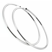 Drahtcreolen Silber 925 rhodiniert 70mm x 2,5mm