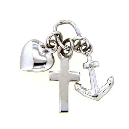 Anhänger Silber 925 rhodiniert Glaube, Liebe, Hoffnung