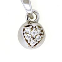 Anhänger Silber 925 rhodiniert Zirkonia Kugel mit Herz 