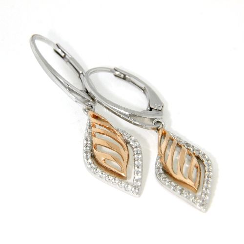 Ohrpendel Silber 925 rodiniert &amp; rosé vergoldet