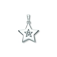 Anhänger Stern Zirkonia 925 Silber rhodiniert
