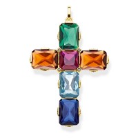 Thomas Sabo Anhänger farbiges Kreuz vergoldet PE858-996-7