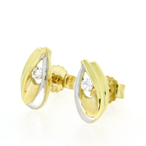 Ohrstecker Gold 333 bicolor