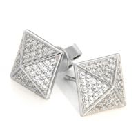 Ohrstecker Silber 925 rhodiniert Pyramide 
