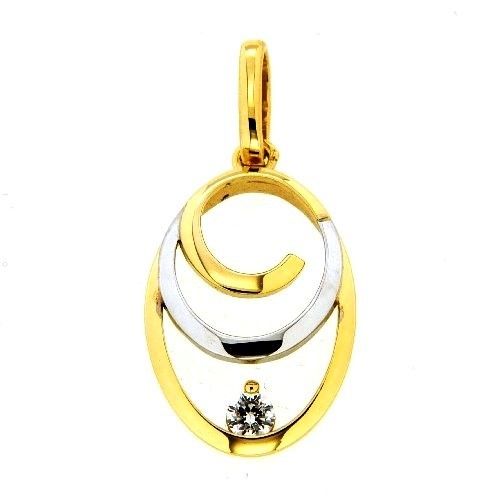 Anhänger Gold 333 Zirkonia bicolor