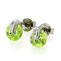 Ohrstecker Silber 925 rhodiniert Zirkonia -hellgrün
