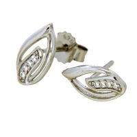 Ohrstecker Silber 925 rhodiniert Zirkonia