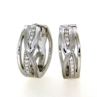 Scharniercreolen Silber 925 rhodiniert Zirkonia