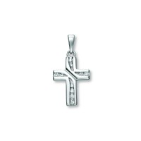 Anhänger Kreuz Zirkonia 925 Silber rhodiniert