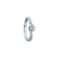 Ring Zirkonia 925 Silber rhodiniert Größe 60