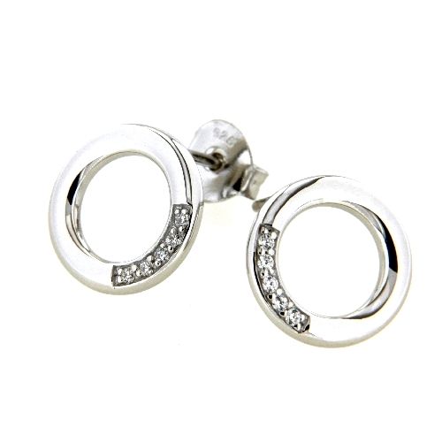 Ohrstecker Silber 925 rhodiniert Zirkonia