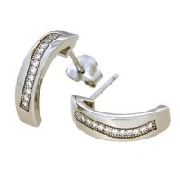 Ohrstecker Silber 925 Halbcreolen rhodiniert 