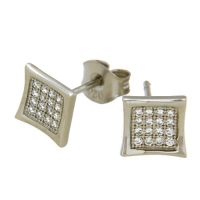 Ohrstecker Silber 925 rhodiniert Zirkonia