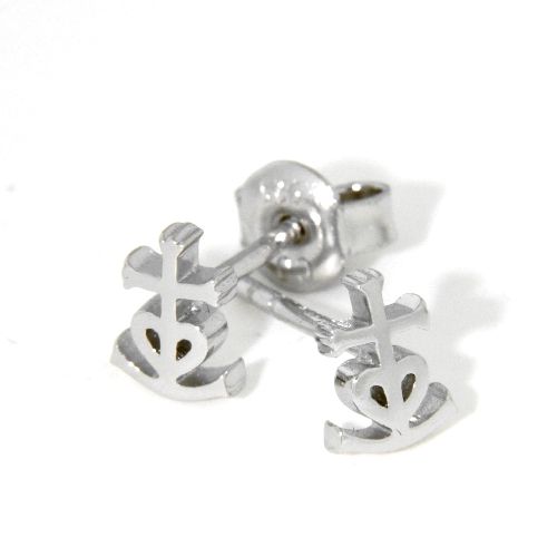 Ohrstecker Silber 925 rhodiniert Glaube,Liebe,Hoffnung