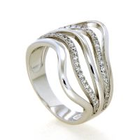 Ring Silber 925 rhodiniert Weite 62 Zirkonia