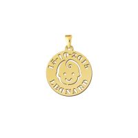 Names4ever Charm Gold 585 Baby Köpfchen mit Namen und Datum GBH11